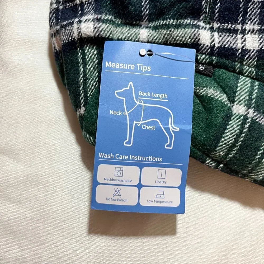 Kuoser British Plaid Reversible Dog Jacket